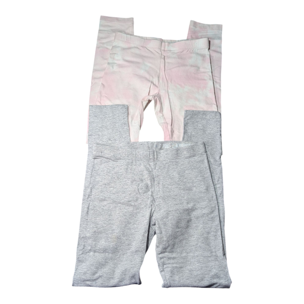 Wonder Nation-Set of 2 Leggings Girls - Grey /Pink - Size M 7-8